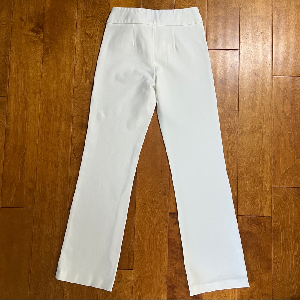 Jones & Co White Straight-Leg Pants Size S Preppy Quiet Luxury Coastal Nautical - Picture 8 of 12